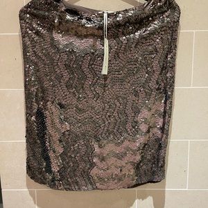Brown sequin mini/mid length skirt. NWT